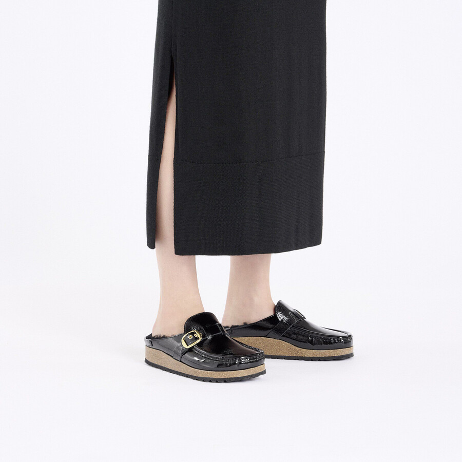 buckley shearling patent leather