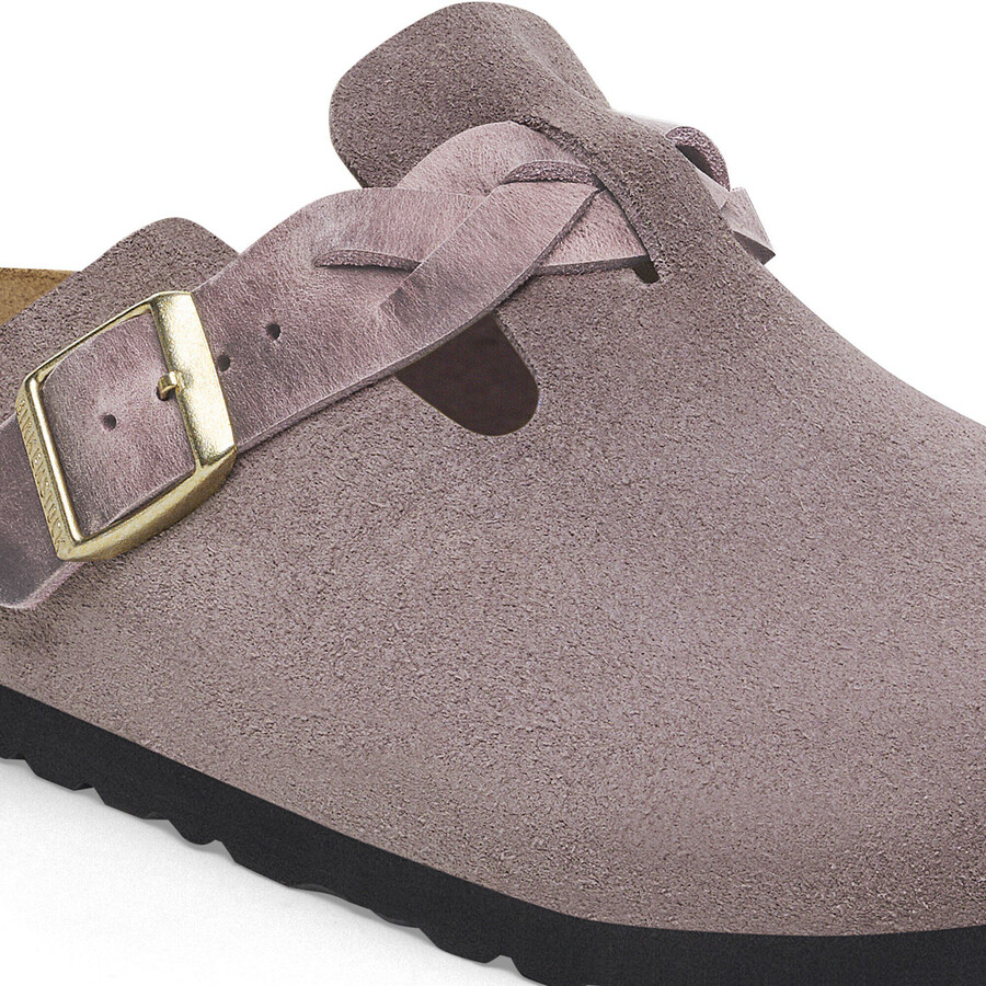 boston braided suede leather