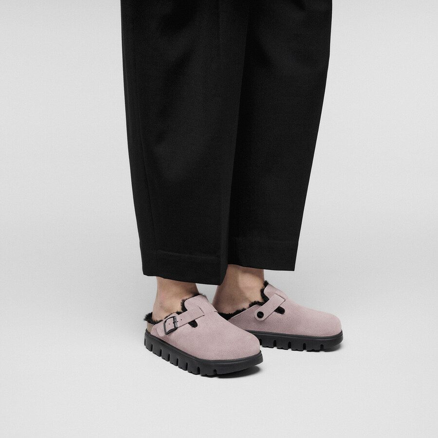 boston pap chunky shearling suede leather