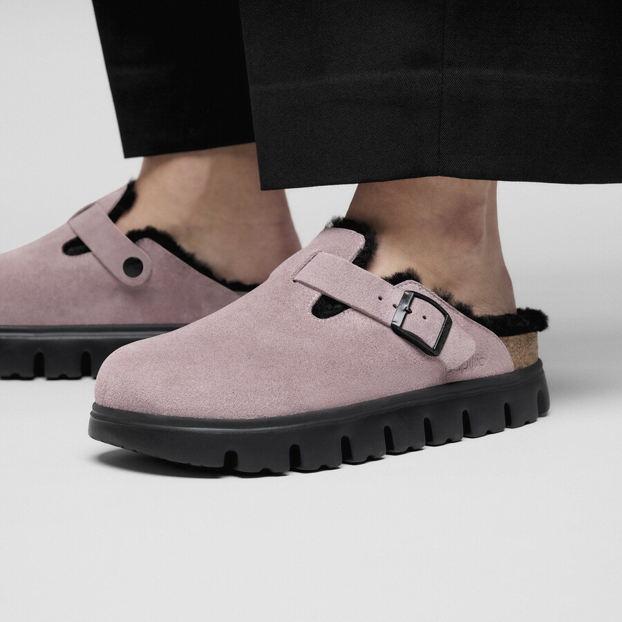 boston pap chunky shearling suede leather
