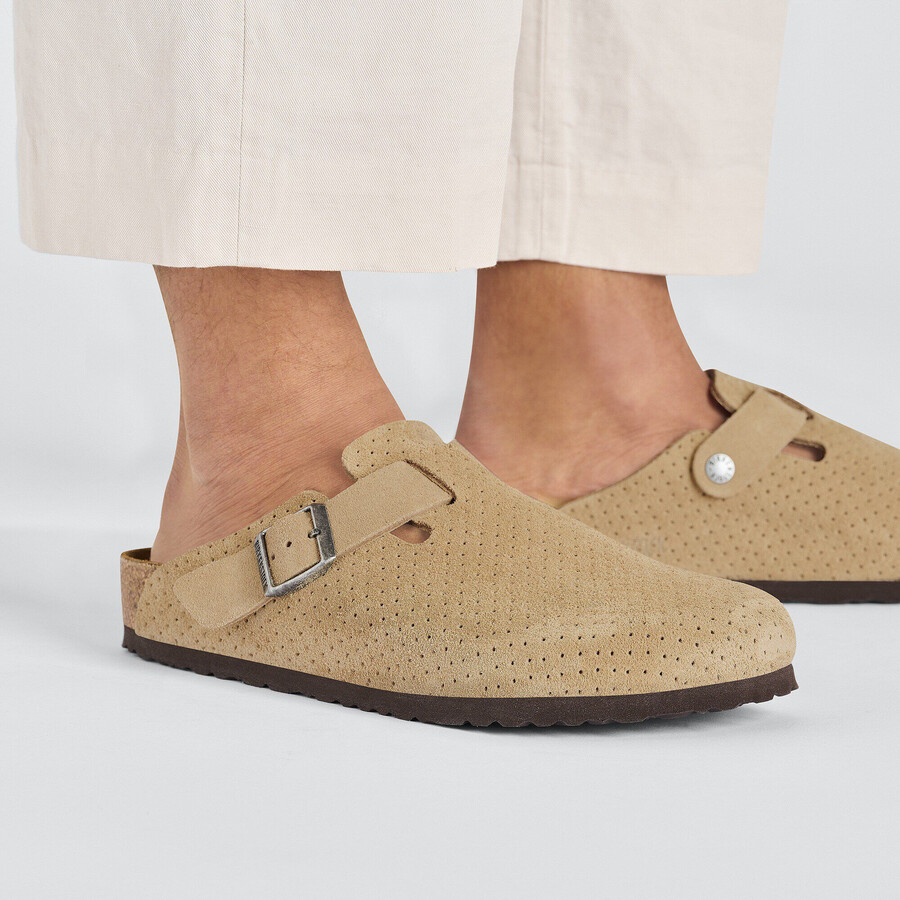 boston bs suede leather embossed