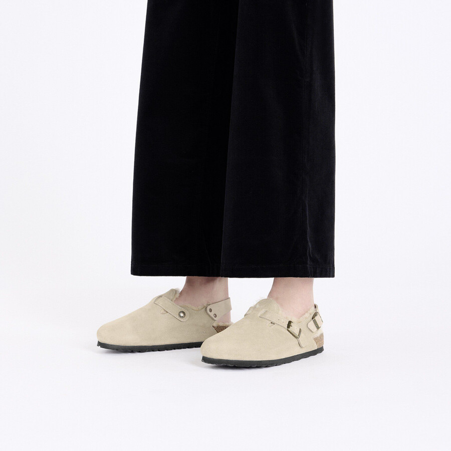 tokio shearling suede leather