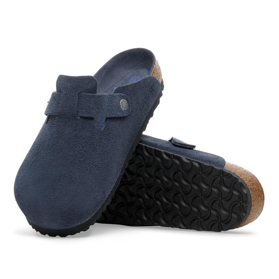 boston soft footbed suede leather new navy tonal