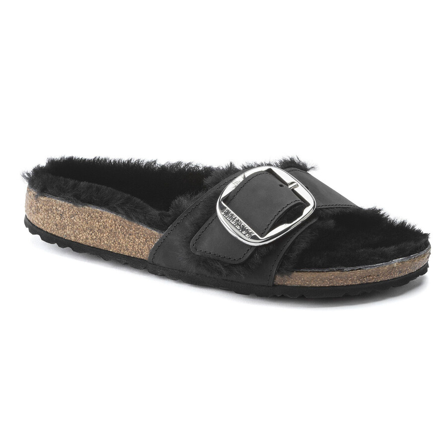 madrid big buckle shearling natural leather oiled