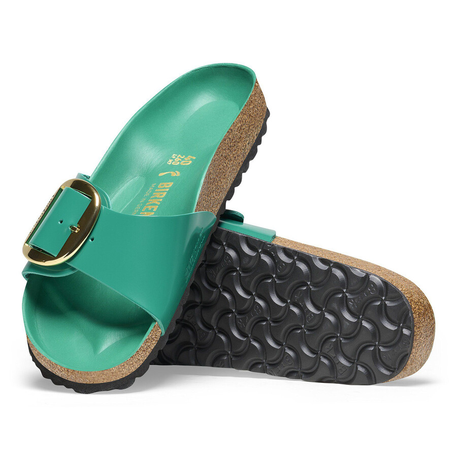 madrid big buckle natural leather patent