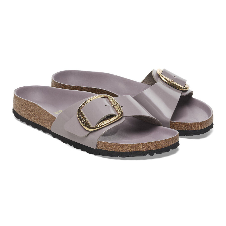 madrid big buckle natural leather patent
