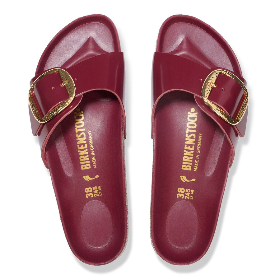 madrid big buckle natural leather patent