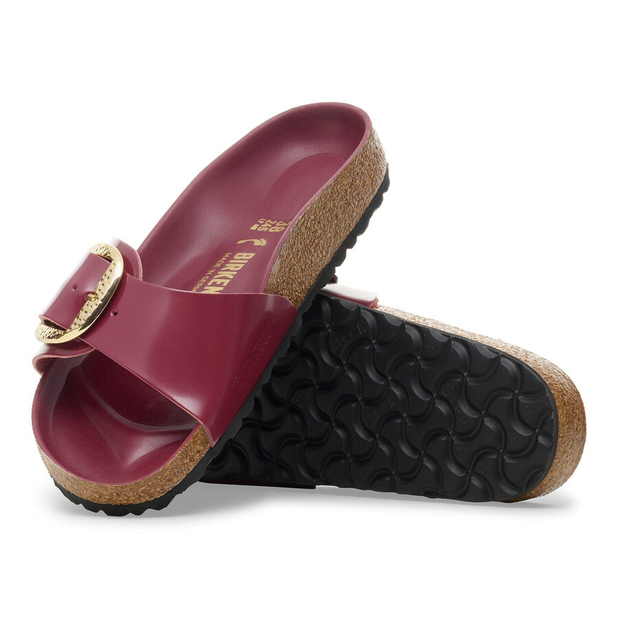madrid big buckle natural leather patent