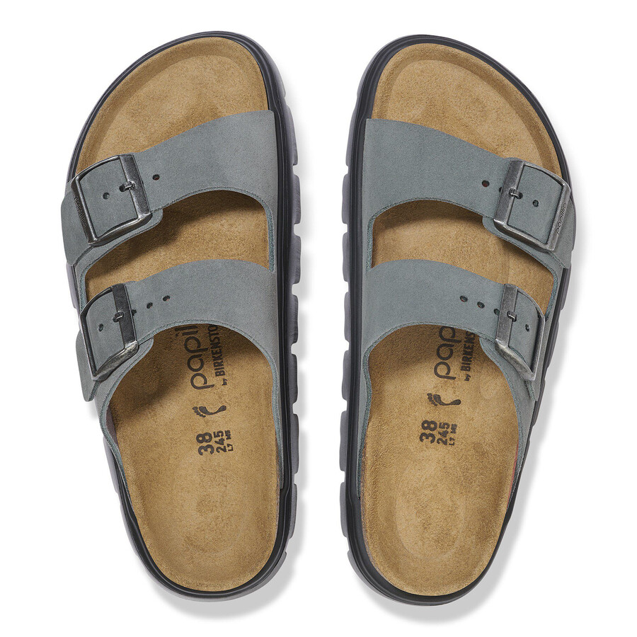 arizona platform suede leather basalt gray black