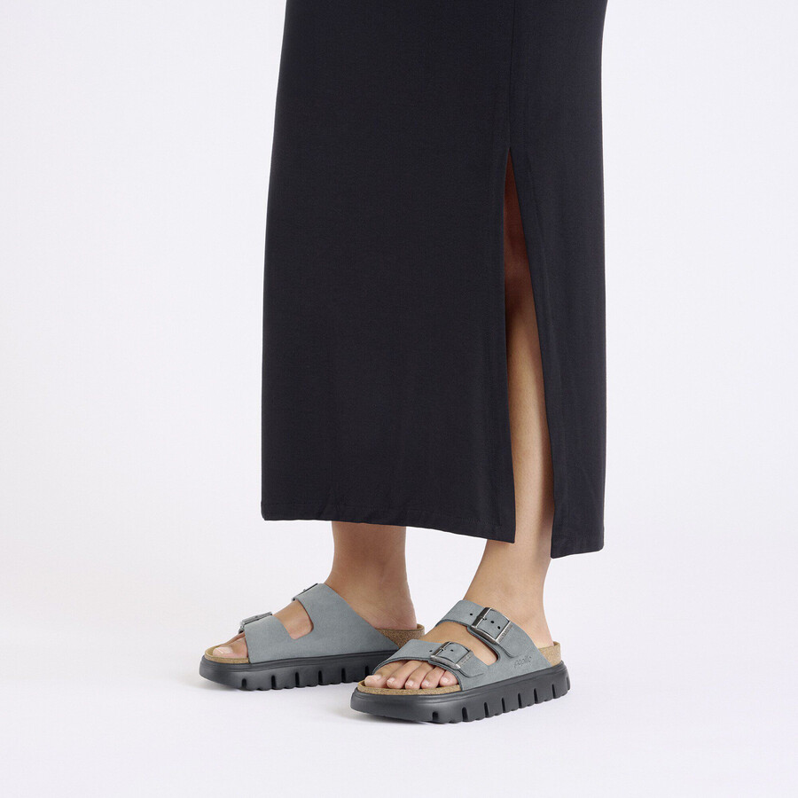 arizona platform suede leather basalt gray black