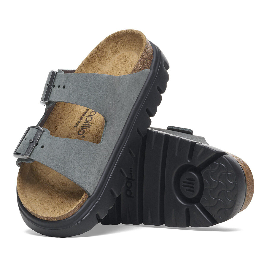 arizona platform suede leather basalt gray black