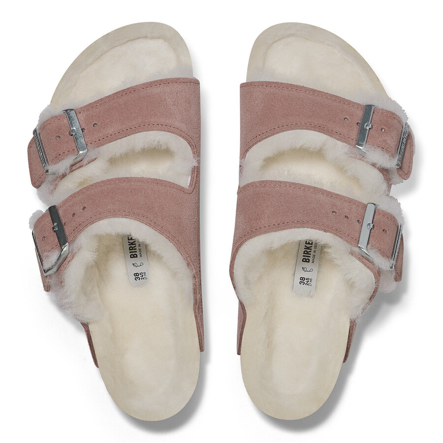 arizona shearling suede leather pink clay