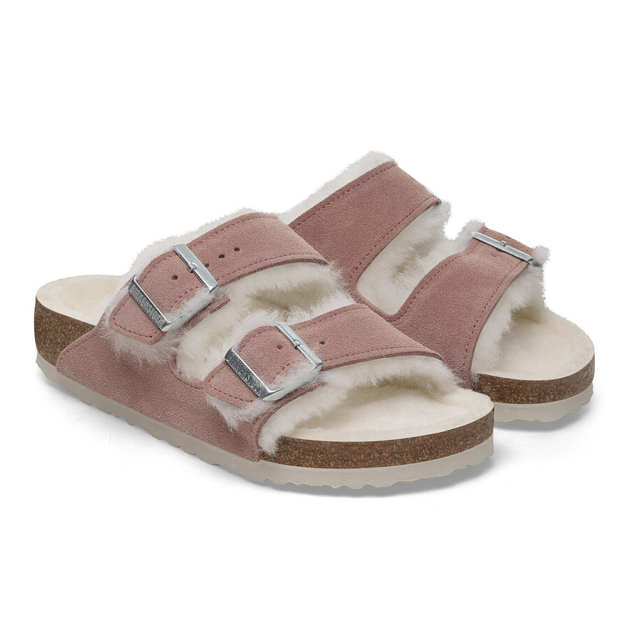 arizona shearling suede leather pink clay