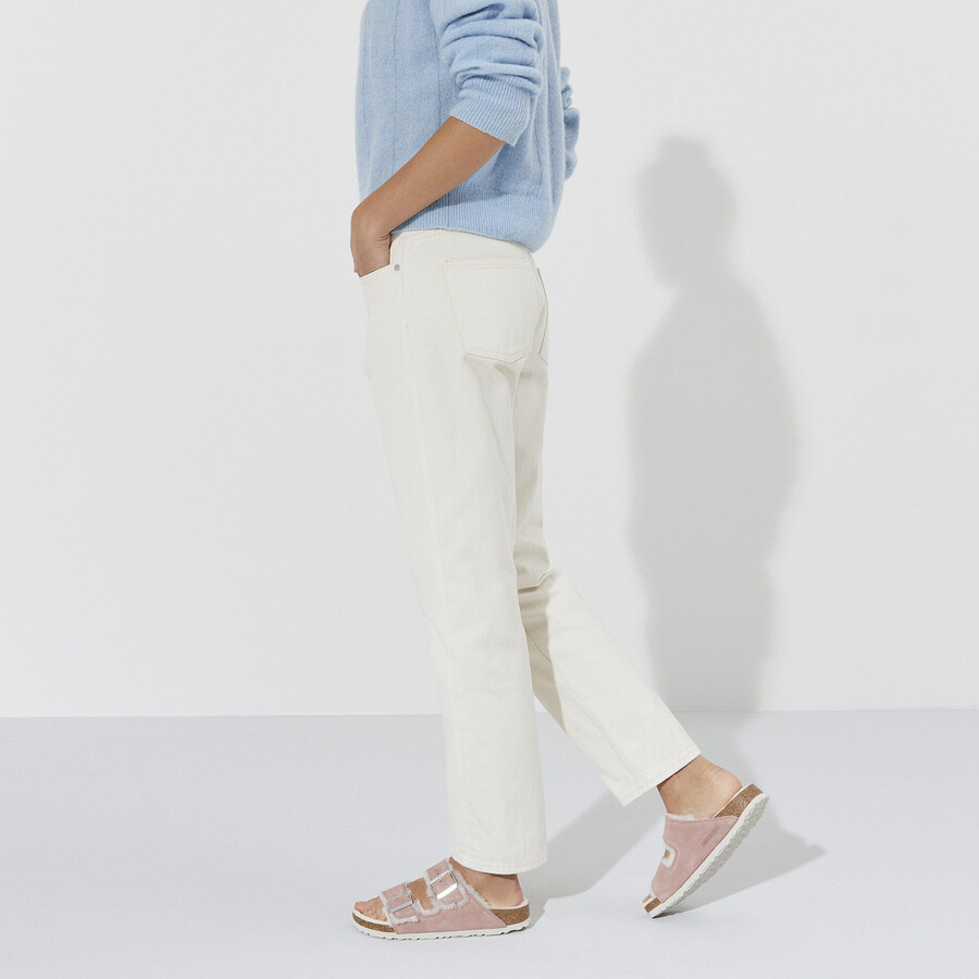arizona shearling suede leather pink clay